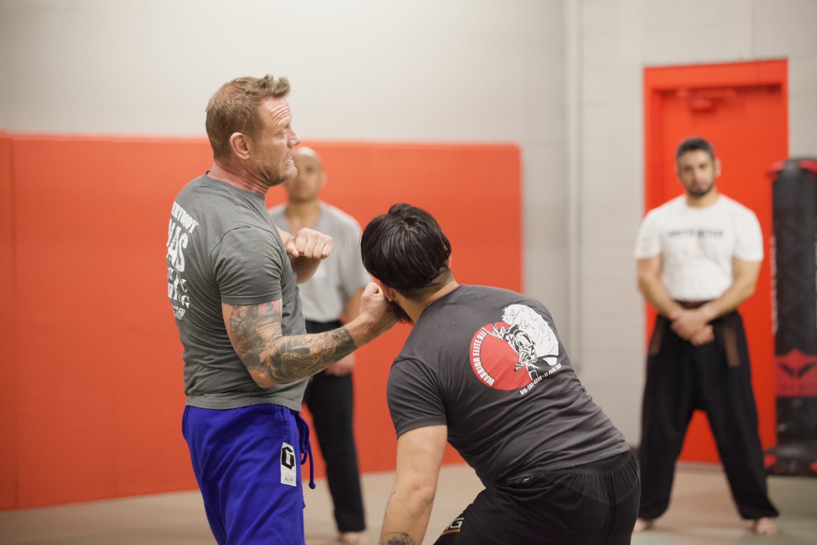 Adults training Kung Fu San Soo self-defense